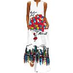 Faldas globo de poliester de verano vintage floreadas con motivo de flores talla XL para mujer 
