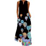 Faldas globo de poliester de verano vintage floreadas con motivo de flores talla XL para mujer 