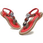 Sandalias rojas de Diamantes de tiras de punta abierta acolchadas talla 41 para mujer 