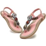 Sandalias rosas de Diamantes de tiras de punta abierta acolchadas talla 37 para mujer 