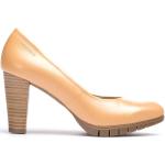 Zapatos marrones de cuero de tacón Wonders talla 36 para mujer 