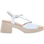 Sandalias blancas de cuero con plataforma con tacón de 7 a 9cm Wonders talla 36 para mujer 