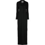 Vestidos polos negros de seda por el tobillo manga larga de punto Saint Laurent Paris talla XS para mujer 