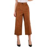 Woolrich, Pantalón de Algodón Marrón de Talle Alto Brown, Mujer, Talla: XS