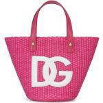 Bolsos rosas de algodón de moda con logo Dolce & Gabbana para mujer 