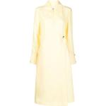 Vestidos cruzados amarillos pastel de seda rebajados tallas grandes con escote cruzado Jil Sander talla M para mujer 