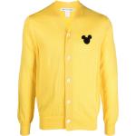 Cárdigans amarillos de lana rebajados Disney manga larga con logo Comme des Garçons talla L para hombre 