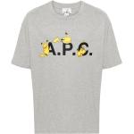 Camisetas estampada grises de algodón Pokemon manga corta con cuello redondo con logo A.P.C. talla XS para hombre 