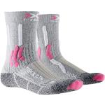 X-SOCKS Trek X Cotton Junior Socks Calcetines De Senderismo Trekking Niños Socks Calcetines, Unisex niños, Light Grey Melange/Raspberry, 35/38