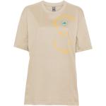 Camisetas deportivas orgánicas marrones de algodón manga corta con cuello redondo con logo adidas Adidas by Stella McCartney talla XS de materiales sostenibles para mujer 