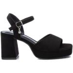Sandalias negras de tela con plataforma metálico Xti talla 35 para mujer 