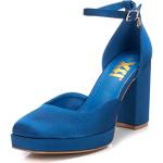 Zapatos azules de caucho de tacón rebajados con hebilla Xti talla 39 para mujer 