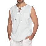 Camisas blancas de algodón de traje  de otoño sin mangas con escote V étnicas talla M para hombre 
