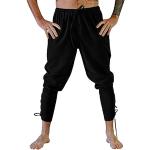 Pantalones negros de algodón de lino de verano tallas grandes vintage talla 3XL para hombre 