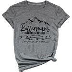 Ykomow Kellerman's Mountain Resort - Camiseta para mujer, diseño favorito de los años 80, gris, XL