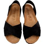 Sandalias negras de cuero de cuero Yokono talla 37 para mujer 