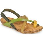 Sandalias verdes de cuero de cuero con tacón hasta 3cm Yokono Ibiza talla 36 para mujer 