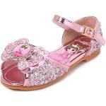 Zapatos rosas de tacón Frozen Elsa formales con lentejuelas talla 27 para mujer 