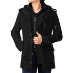 Abrigos negros de lana con capucha  con escote cruzado con forro informales talla XL para hombre 