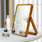 YUFANYA Espejo de maquillaje de mesa – Espejo de escritorio con marco de madera de alta transparencia rectangular para montar en la pared, para sala de estar, dormitorio