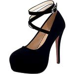 Zapatos negros de goma de novia de punta redonda talla 45 para mujer 