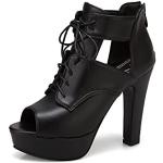 Zapatos negros de sintético con plataforma con cremallera talla 45 para mujer 
