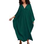 Vestidos vaporosos verdes de poliester rebajados con escote V informales Talla Única para mujer 