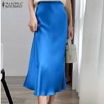 Faldas azules de poliester de tablas  tallas grandes talla 3XL para mujer 