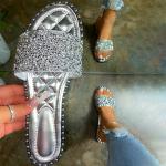 Sandalias grises de Diamantes con plataforma para mujer 