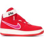 Sneakers altas rojos de goma con logo Nike Air Force 1 para mujer 