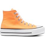 Zapatillas naranja de goma con cordones rebajadas con cordones con logo Converse Chuck Taylor para mujer 