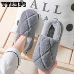 Zapatillas de casa grises de algodón de invierno para mujer 