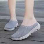 Sneakers grises de tela sin cordones de verano con tacón hasta 3cm talla 39 para mujer 