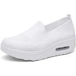 Zapatillas blancas de tejido de malla de paseo rebajadas de verano livianas informales talla 40 para mujer 