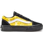 Zapatillas amarillas de piel con cordones rebajadas con cordones Vans infantiles 