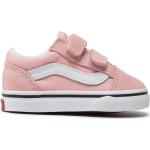 Zapatillas rosas de piel de tenis rebajadas con velcro Vans talla 26 infantiles 