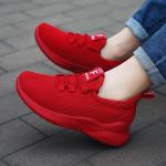 Zapatillas antideslizantes rojas de tela de verano con cordones informales talla 31 para mujer 