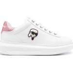 Zapatillas blancas de goma con cordones con cordones con logo Karl Lagerfeld con purpurina talla 39 para mujer 