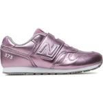 Sneakers rosas de cuero con velcro rebajados New Balance infantiles 