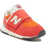 Sneakers naranja de cuero con velcro New Balance talla 23 infantiles 