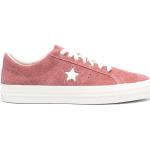 Zapatillas rosas de goma con cordones rebajadas con cordones con logo Converse One Star para mujer 