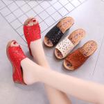 Sandalias beige de goma con plataforma informales para mujer 