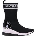 Zapatillas negras de goma con cuña rebajadas con logo Michael Kors Skyler para mujer 