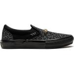Zapatillas negras de goma de leopardo con logo Vans Slip On para mujer 