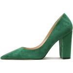 Zapatos verdes de tacón de punta puntiaguda con tacón más de 9cm oficinas talla 38,5 para mujer 