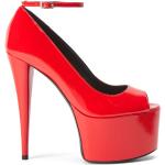 Zapatos peep toe rojos de cuero con tacón más de 9cm con logo GIUSEPPE ZANOTTI talla 39 para mujer 