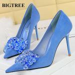 Zapatos azules de caucho de tacón con tacón de aguja con tacón más de 9cm formales talla 43 para mujer 