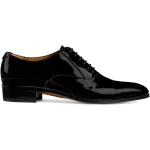 Zapatos negros de cuero con cordones con cordones formales con logo Gucci para hombre 