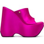 Zapatos rosas de goma con plataforma rebajados de verano con tacón de cuña VERSACE talla 37 para mujer 