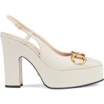 Zapatos blancos de cuero con plataforma con tacón cuadrado Gucci talla 39 para mujer 